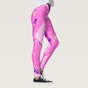 Origami Chintz (L) Pink Navy Leggings