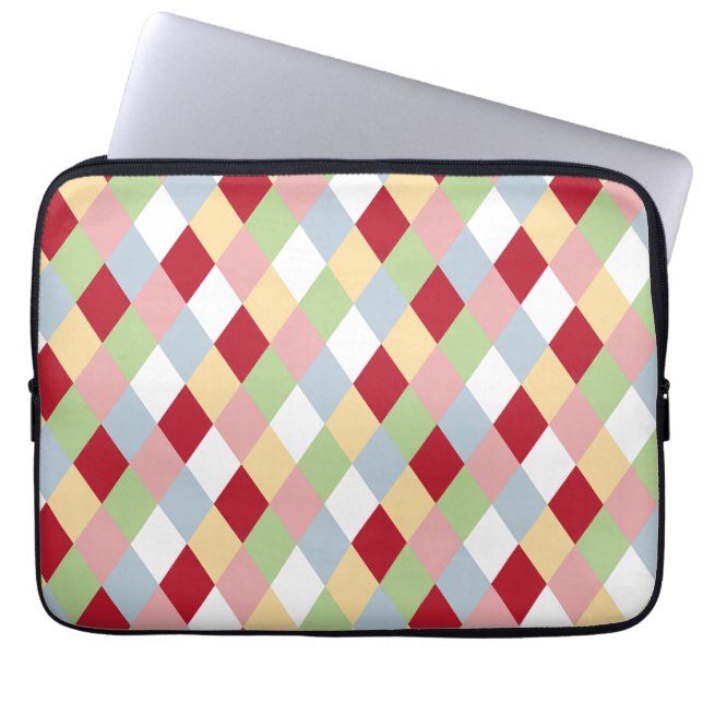 Origami Christmas - Harlequin Geometric Laptop Sleeve (Front)
