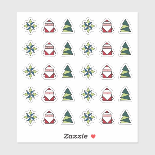 Origami Christmas stickers (Sheet)