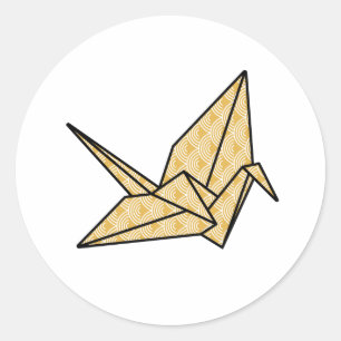 Origami Crane Classic Round Sticker