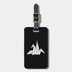 Origami crane luggage tag