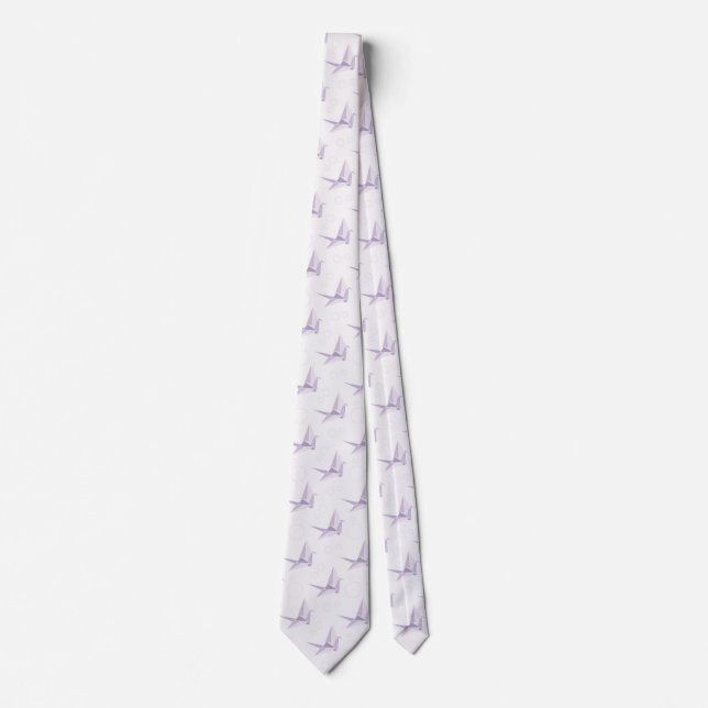 origami crane mens neck tie (Front)