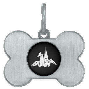 Origami crane pet ID tag
