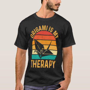 Origami Crane Retro Sunset T-Shirt