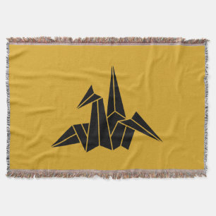 Origami crane throw blanket