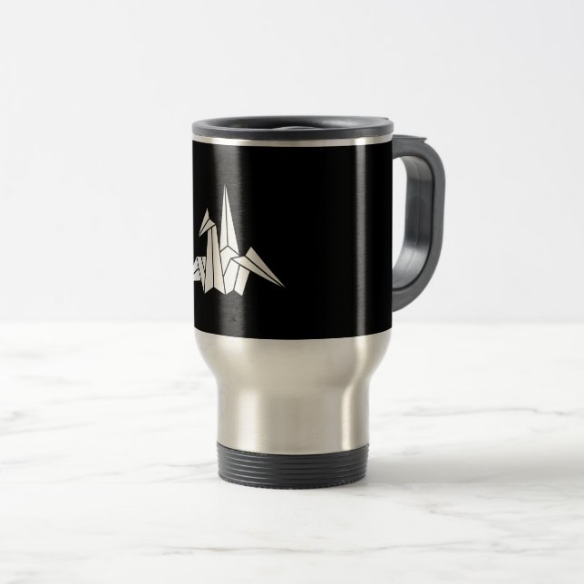 Origami crane travel mug (Front Right)