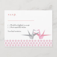Origami Cranes (Pink Silver) RSVP