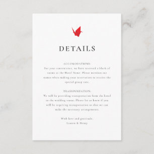 Origami Cranes Wedding Insert