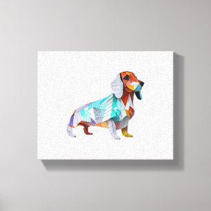 Origami Dachshund   Canvas Print