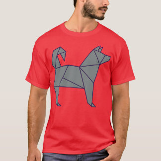Origami Dog Japanese paper art Origami husky T-Shirt