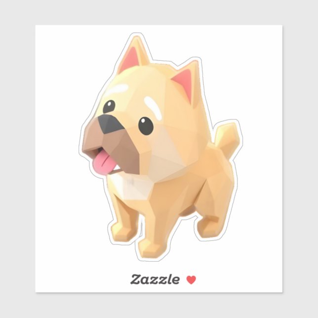 origami dog laptop sticker  (Sheet)