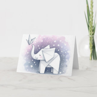 Origami Elephant Hopes and Dreams Card