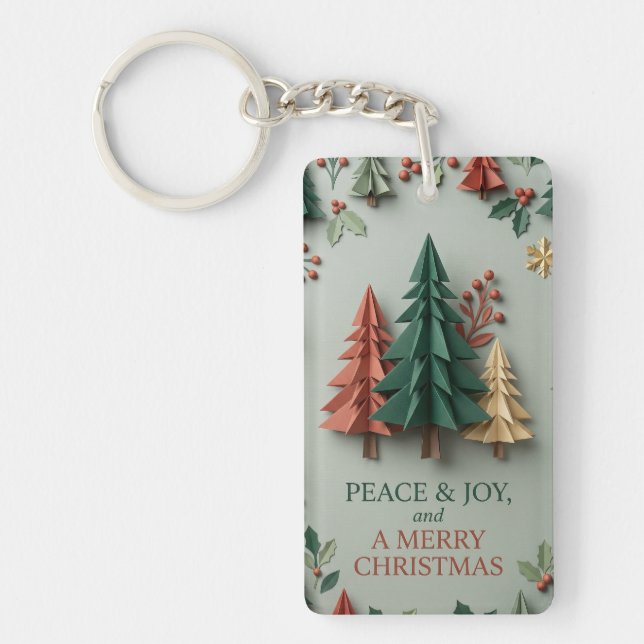 Origami Evergreen Wishes Key Ring (Front)
