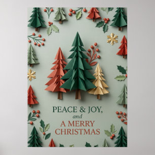 Origami Evergreen Wishes Poster