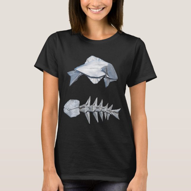 Origami fish and fishbone T-Shirt (Front)