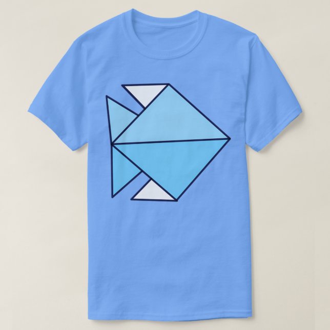 Origami Fish Coloured T-Shirt (Design Front)