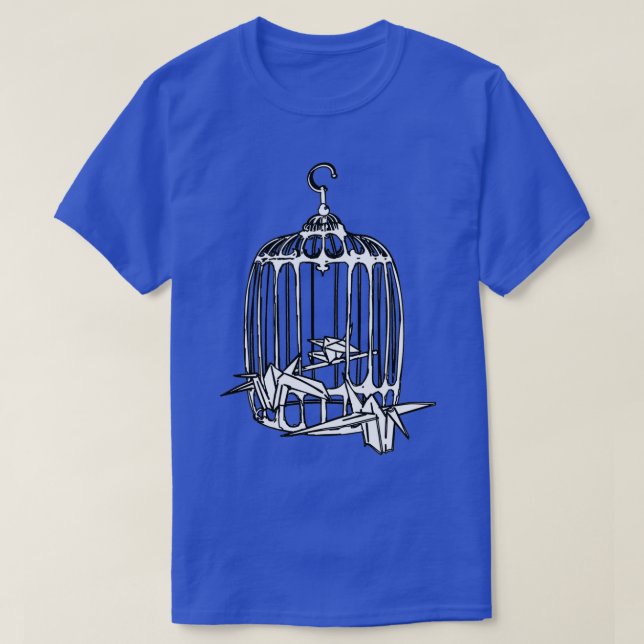 Origami Flapping Bird Cage T-Shirt (Design Front)