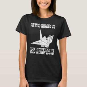 Origami Folding Paper for a Paper Crane T-Shirt
