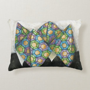Origami Fortune Teller on Geometric Paper Decorative Cushion