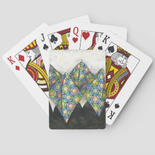 Origami Fortune Teller on Geometric Paper Playing Cards