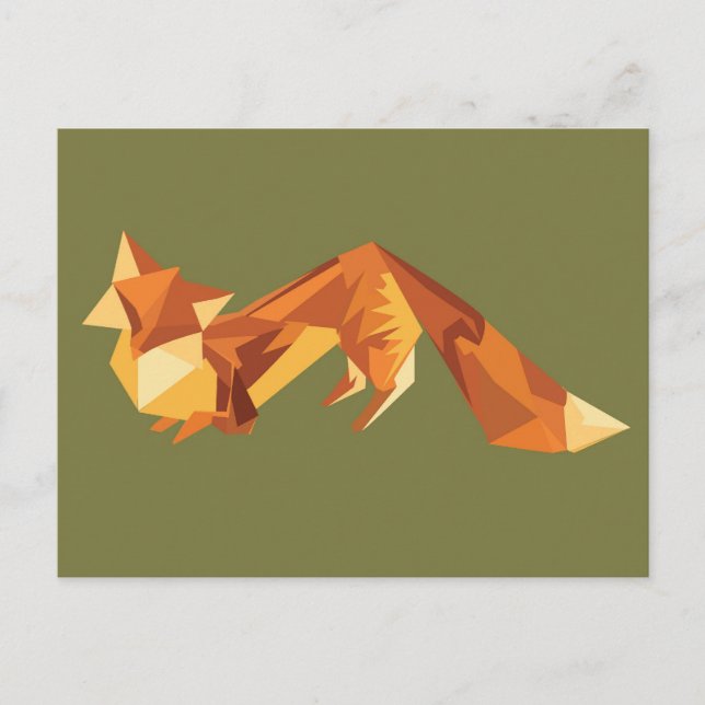 Origami fox postcard (Front)