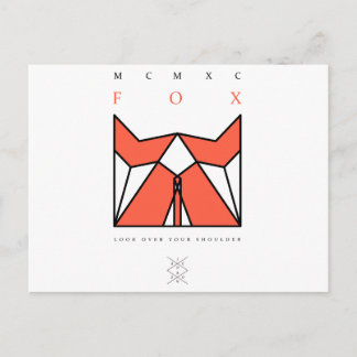 origami fox postcard