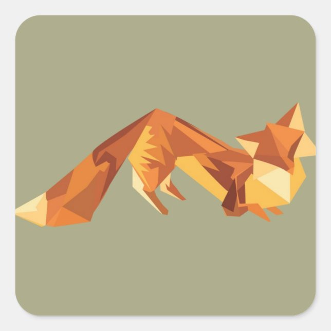 Origami fox sticker (Front)