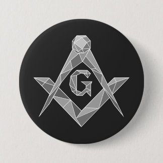 Origami freemasonry symbol 7.5 cm round badge