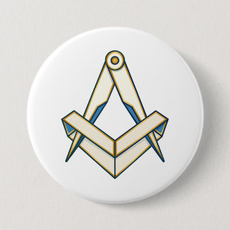 Origami freemasonry symbol 7.5 cm round badge