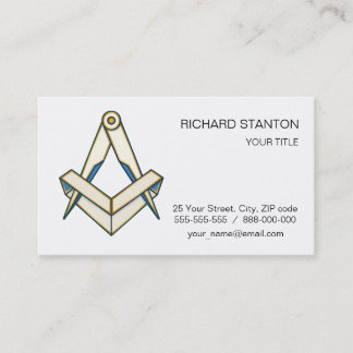 Origami freemasonry symbol business card