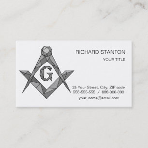 Origami freemasonry symbol business card