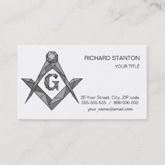 Origami freemasonry symbol business card