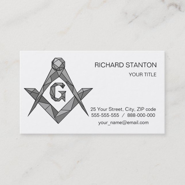 Origami freemasonry symbol business card (Front)