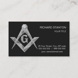 Origami freemasonry symbol business card