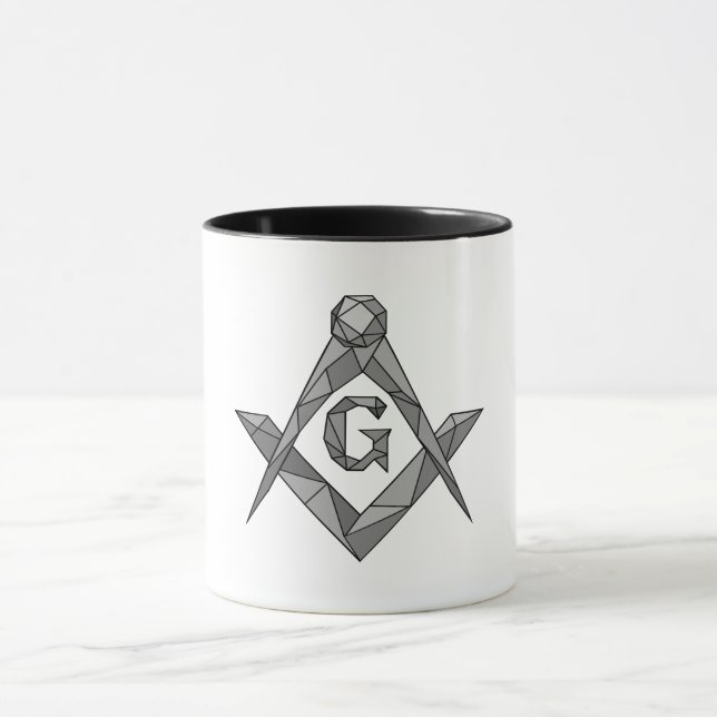 Origami freemasonry symbol mug (Center)