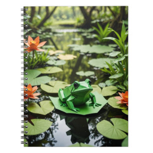 Origami Frog spiral Notebook