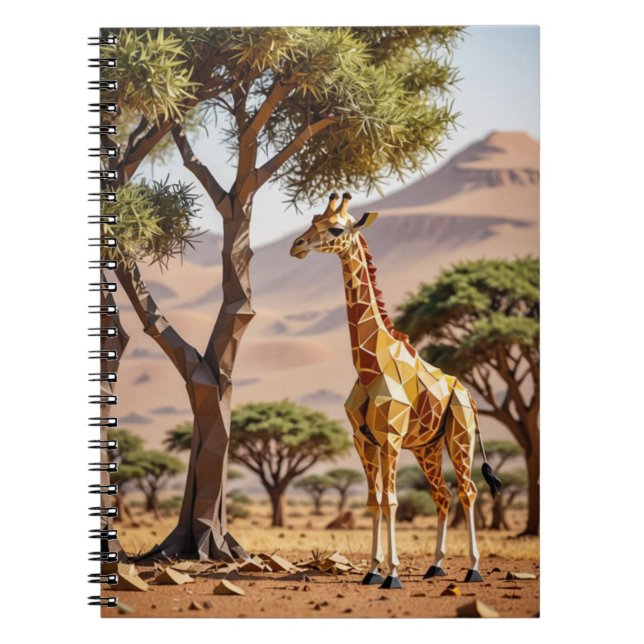 Origami Giraffe spiral Notebook (Front)