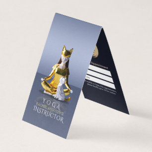 Origami Gold Yoga Meditating Catwoman Price List Business Card