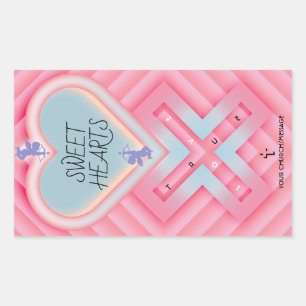Origami Heart X Sweet Hearts Rectangular Sticker