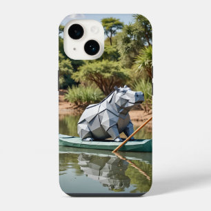 Origami Hippo in a canoe  iPhone 14 Case