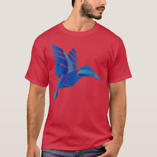 Origami hummingbird blue love T-Shirt