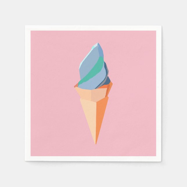 origami Ice Cream  paper napkins (Front)