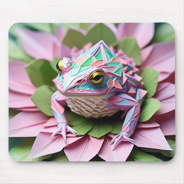 Origami jewel frog mouse mat (Front)