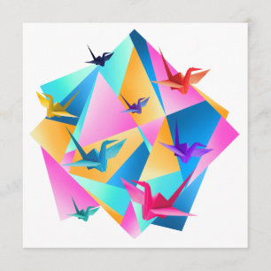 Origami Kaleidoscope Sticker Invitation