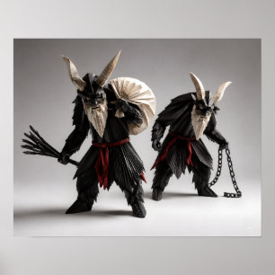 Origami Krampus Duo Poster