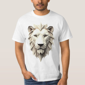 Origami Lion: A Geometric Masterpiece in Design T-Shirt