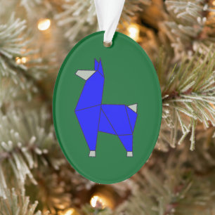 Origami Llama Acrylic Ornament