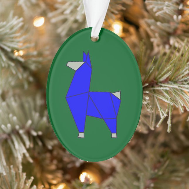 Origami Llama Acrylic Ornament (Tree)