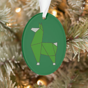 Origami Llama Acrylic Ornament