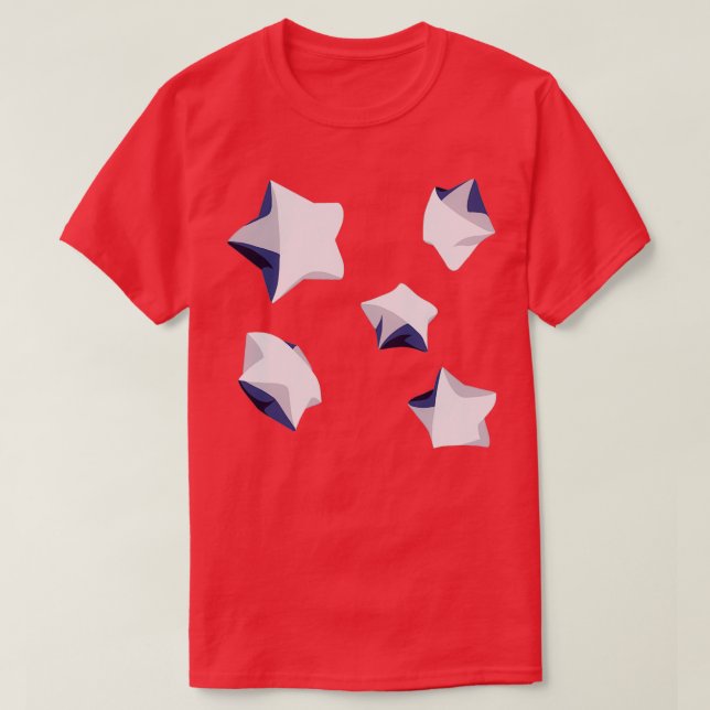Origami Lucky Puffy Stars T-Shirt (Design Front)